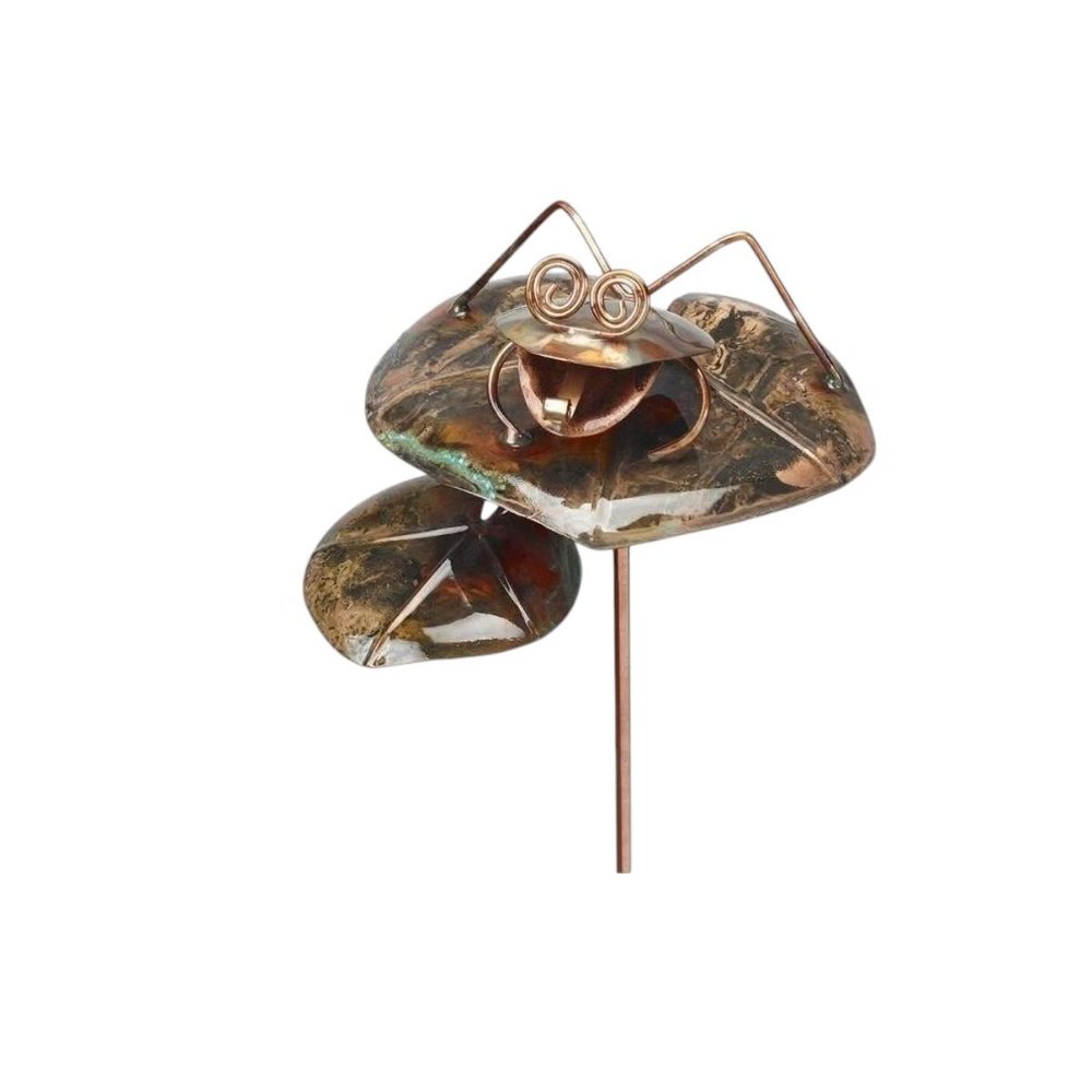 5" Copper Frog Garden Stake — view 2