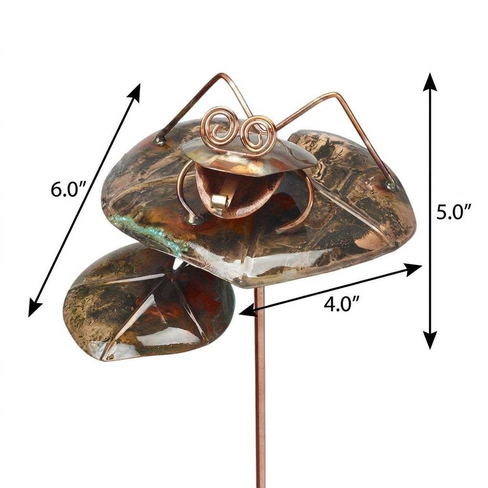 5" Copper Frog Garden Stake — view 6