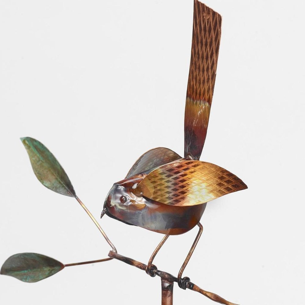 10" Copper  Birds Garden Stake — view 5