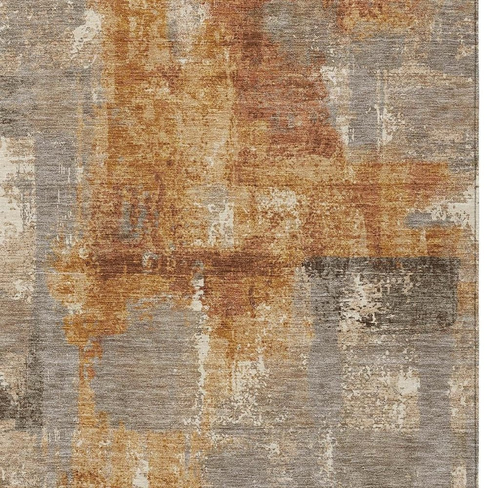 10' X 14' Taupe And Gray Abstract Washable Indoor Outdoor Area Rug HomeRoots