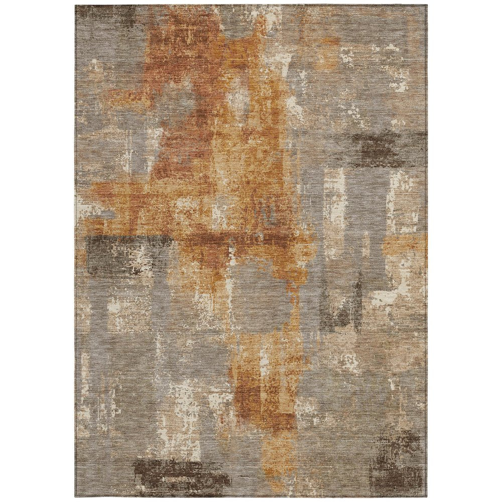 10' X 14' Taupe And Gray Abstract Washable Indoor Outdoor Area Rug — view 5