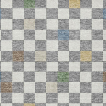 3' X 5' Gray And Beige Geometric Washable Indoor Outdoor Area Rug HomeRoots