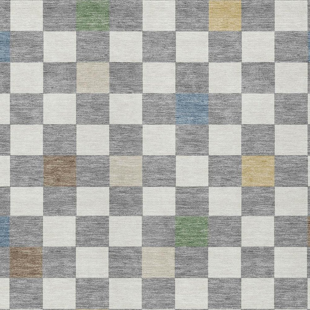 5' X 8' Gray And Beige Geometric Washable Indoor Outdoor Area Rug HomeRoots