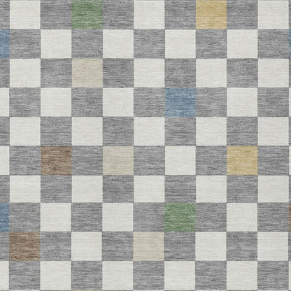 5' X 8' Gray And Beige Geometric Washable Indoor Outdoor Area Rug HomeRoots
