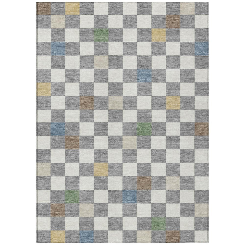 8' X 10' Gray And Beige Geometric Washable Indoor Outdoor Area Rug HomeRoots