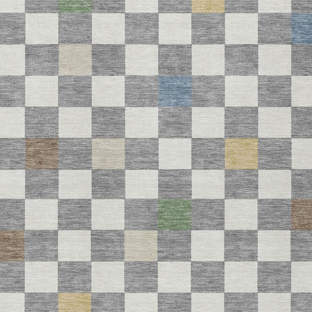 9' X 12' Gray And Beige Geometric Washable Indoor Outdoor Area Rug HomeRoots