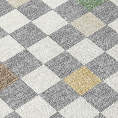 9' X 12' Gray And Beige Geometric Washable Indoor Outdoor Area Rug HomeRoots