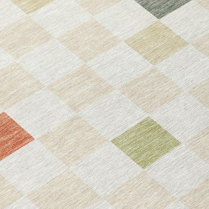 8' X 10' Ivory And Beige Geometric Washable Indoor Outdoor Area Rug HomeRoots