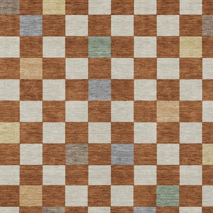 8' X 10' Orange And Gold Geometric Washable Indoor Outdoor Area Rug HomeRoots