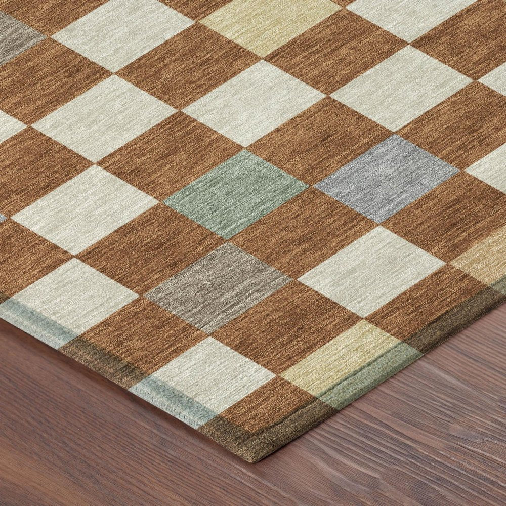 9' X 12' Orange And Gold Geometric Washable Indoor Outdoor Area Rug HomeRoots