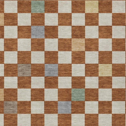 10' X 14' Orange And Gold Geometric Washable Indoor Outdoor Area Rug HomeRoots