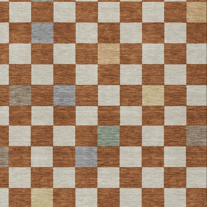 10' X 14' Orange And Gold Geometric Washable Indoor Outdoor Area Rug HomeRoots