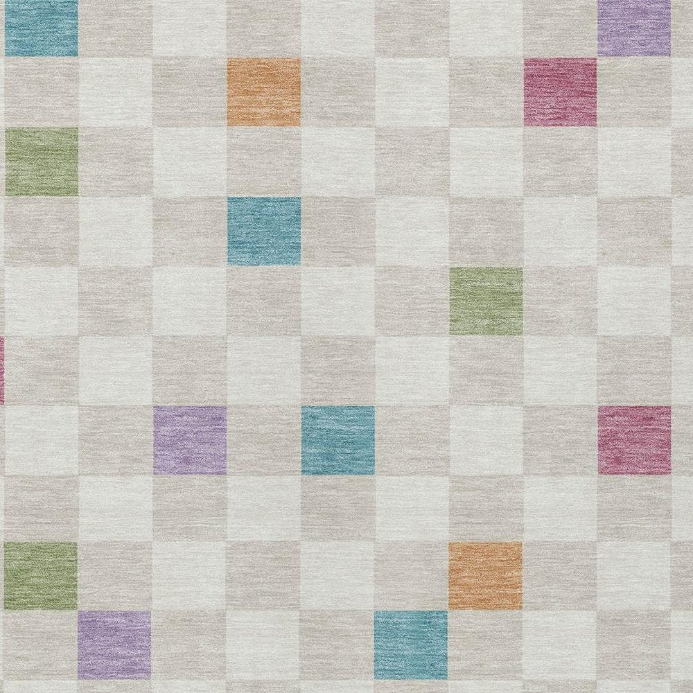 8' X 10' Pearl And Ivory Geometric Washable Indoor Outdoor Area Rug HomeRoots