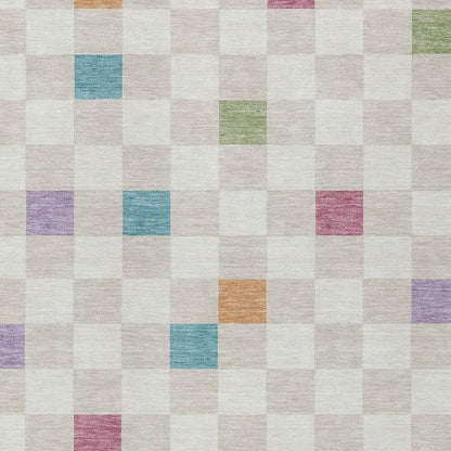 8' X 10' Pearl And Ivory Geometric Washable Indoor Outdoor Area Rug HomeRoots