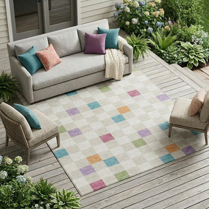 8' X 10' Pearl And Ivory Geometric Washable Indoor Outdoor Area Rug HomeRoots