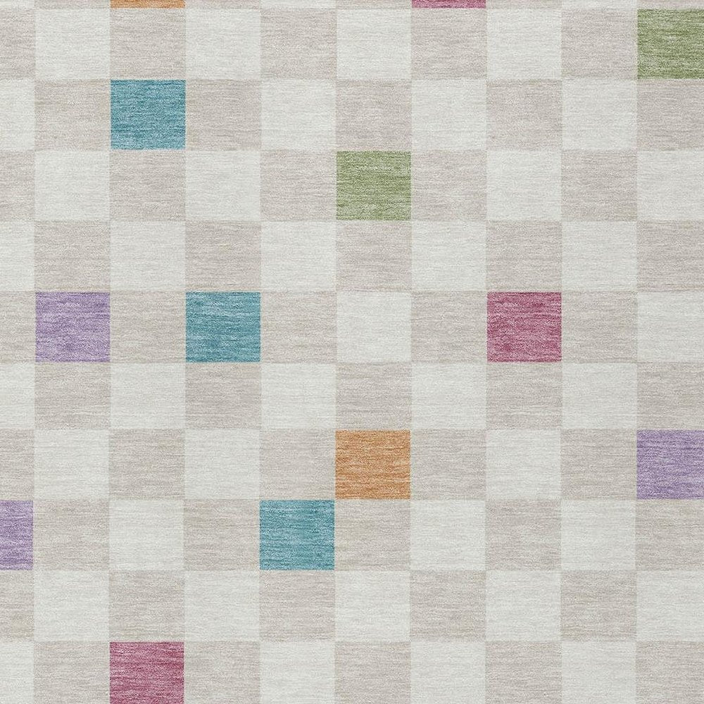 9' X 12' Pearl And Ivory Geometric Washable Indoor Outdoor Area Rug HomeRoots