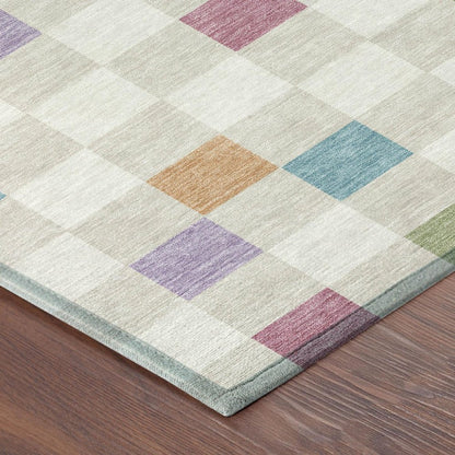 10' X 14' Pearl And Ivory Geometric Washable Indoor Outdoor Area Rug HomeRoots