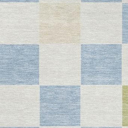 8' Sky Blue And Gray Round Geometric Washable Indoor Outdoor Area Rug HomeRoots