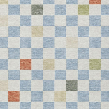 8' X 10' Sky Blue And Gray Geometric Washable Indoor Outdoor Area Rug HomeRoots