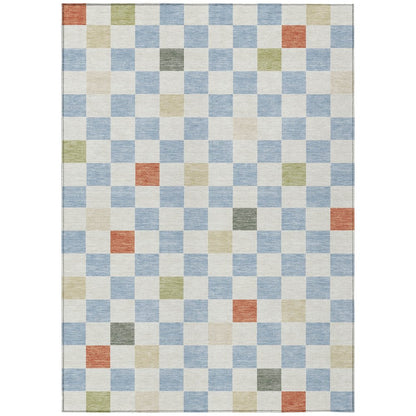 8' X 10' Sky Blue And Gray Geometric Washable Indoor Outdoor Area Rug HomeRoots