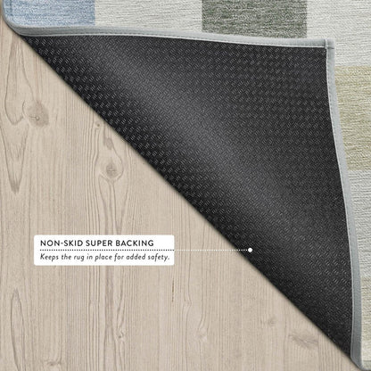8' X 10' Sky Blue And Gray Geometric Washable Indoor Outdoor Area Rug HomeRoots