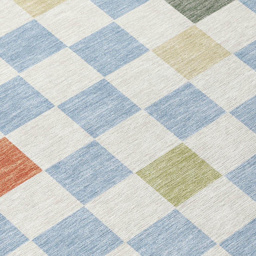 8' X 10' Sky Blue And Gray Geometric Washable Indoor Outdoor Area Rug HomeRoots