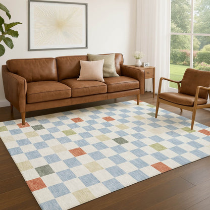 8' X 10' Sky Blue And Gray Geometric Washable Indoor Outdoor Area Rug HomeRoots