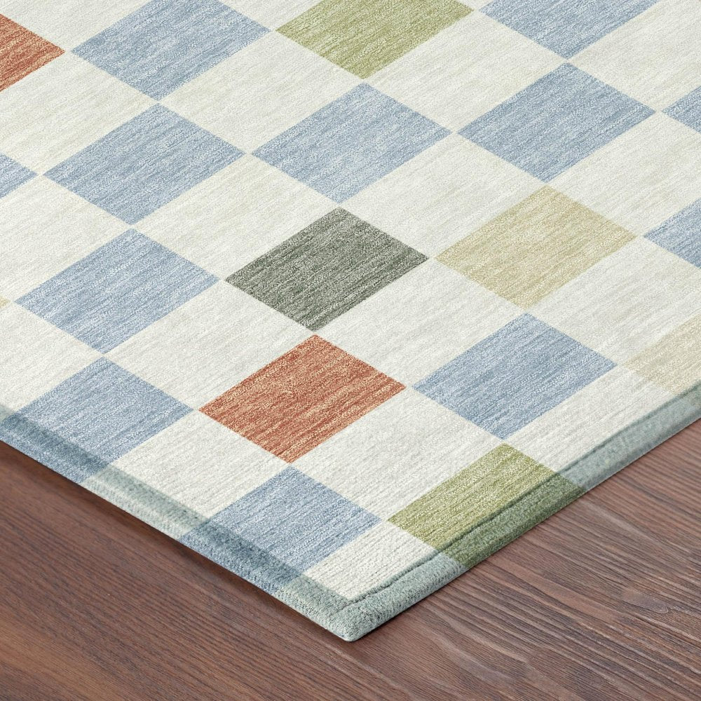 9' X 12' Sky Blue And Gray Geometric Washable Indoor Outdoor Area Rug HomeRoots