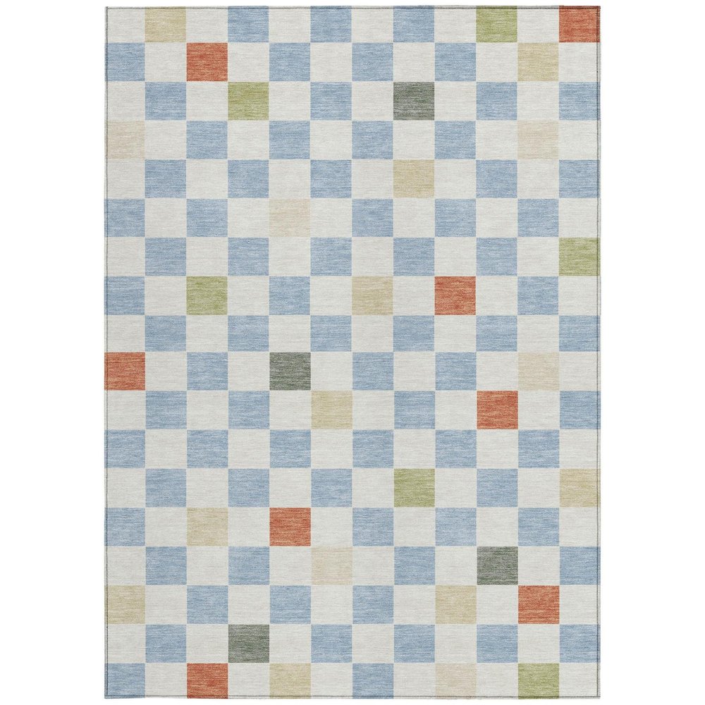 10' X 14' Sky Blue And Gray Geometric Washable Indoor Outdoor Area Rug HomeRoots