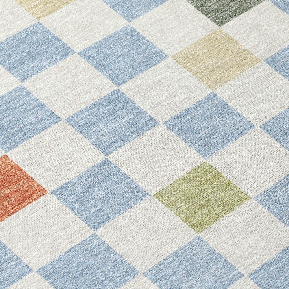 10' X 14' Sky Blue And Gray Geometric Washable Indoor Outdoor Area Rug HomeRoots