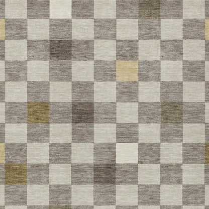 8' X 10' Taupe And Teal Blue Geometric Washable Indoor Outdoor Area Rug HomeRoots