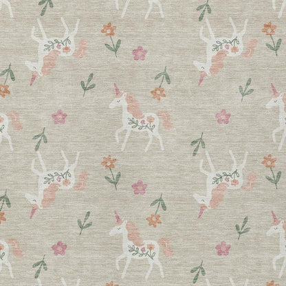 3' X 5' Beige And Gray Floral Washable Indoor Outdoor Area Rug HomeRoots