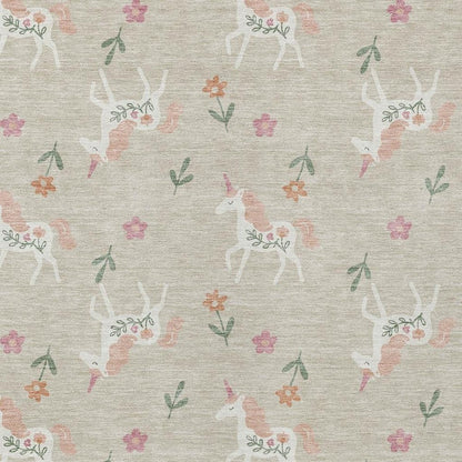3' X 5' Beige And Gray Floral Washable Indoor Outdoor Area Rug HomeRoots