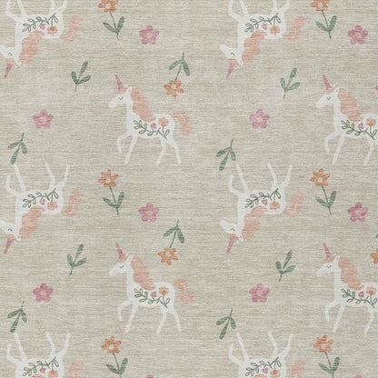 5' X 8' Beige And Gray Floral Washable Indoor Outdoor Area Rug HomeRoots