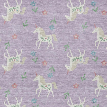10' X 14' Lavender And Ivory Floral Washable Indoor Outdoor Area Rug HomeRoots