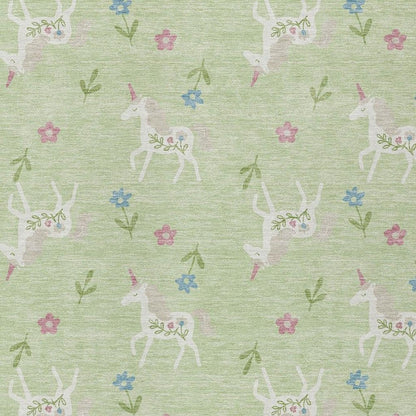 5' X 8' Mint Green And Ivory Floral Washable Indoor Outdoor Area Rug HomeRoots
