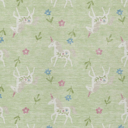 10' X 14' Mint Green And Ivory Floral Washable Indoor Outdoor Area Rug HomeRoots