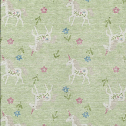 10' X 14' Mint Green And Ivory Floral Washable Indoor Outdoor Area Rug HomeRoots