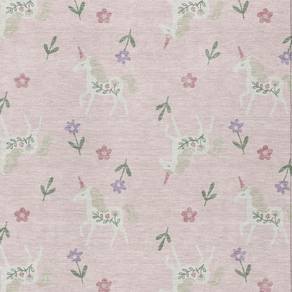 3' X 5' Pink And Ivory Floral Washable Indoor Outdoor Area Rug HomeRoots