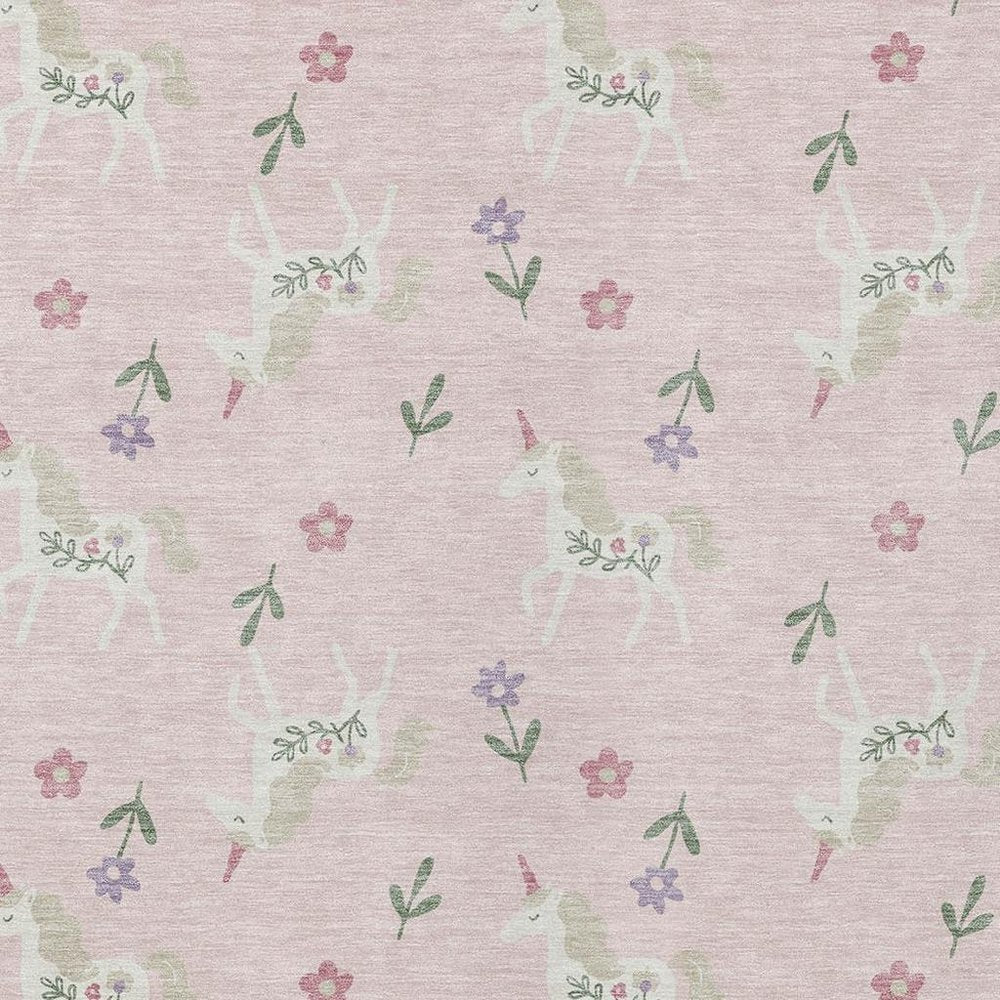 3' X 5' Pink And Ivory Floral Washable Indoor Outdoor Area Rug HomeRoots