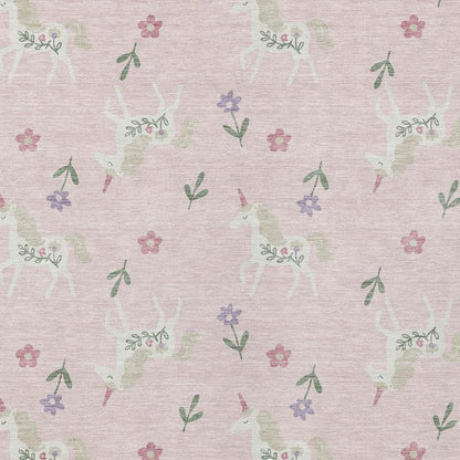 3' X 5' Pink And Ivory Floral Washable Indoor Outdoor Area Rug HomeRoots