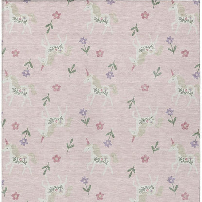 3' X 5' Pink And Ivory Floral Washable Indoor Outdoor Area Rug HomeRoots