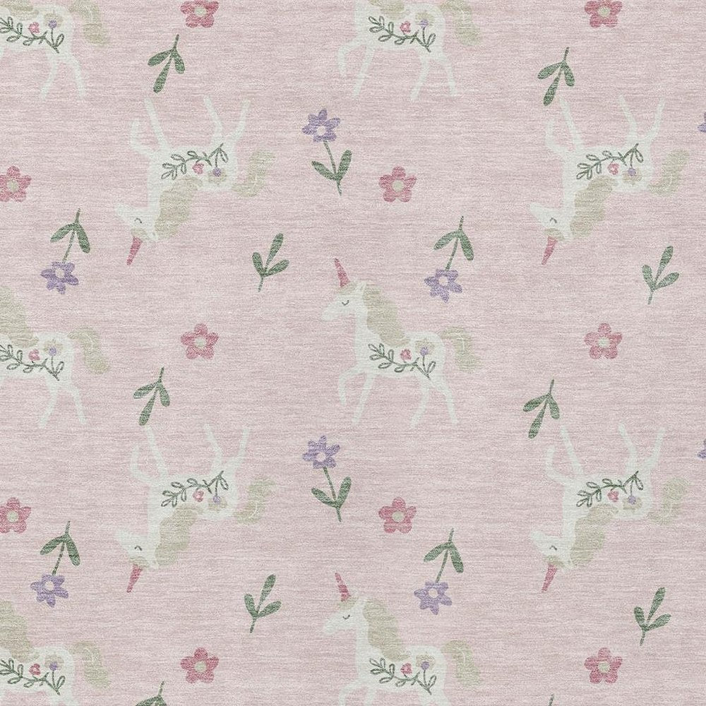 5' X 8' Pink And Ivory Floral Washable Indoor Outdoor Area Rug — view 8