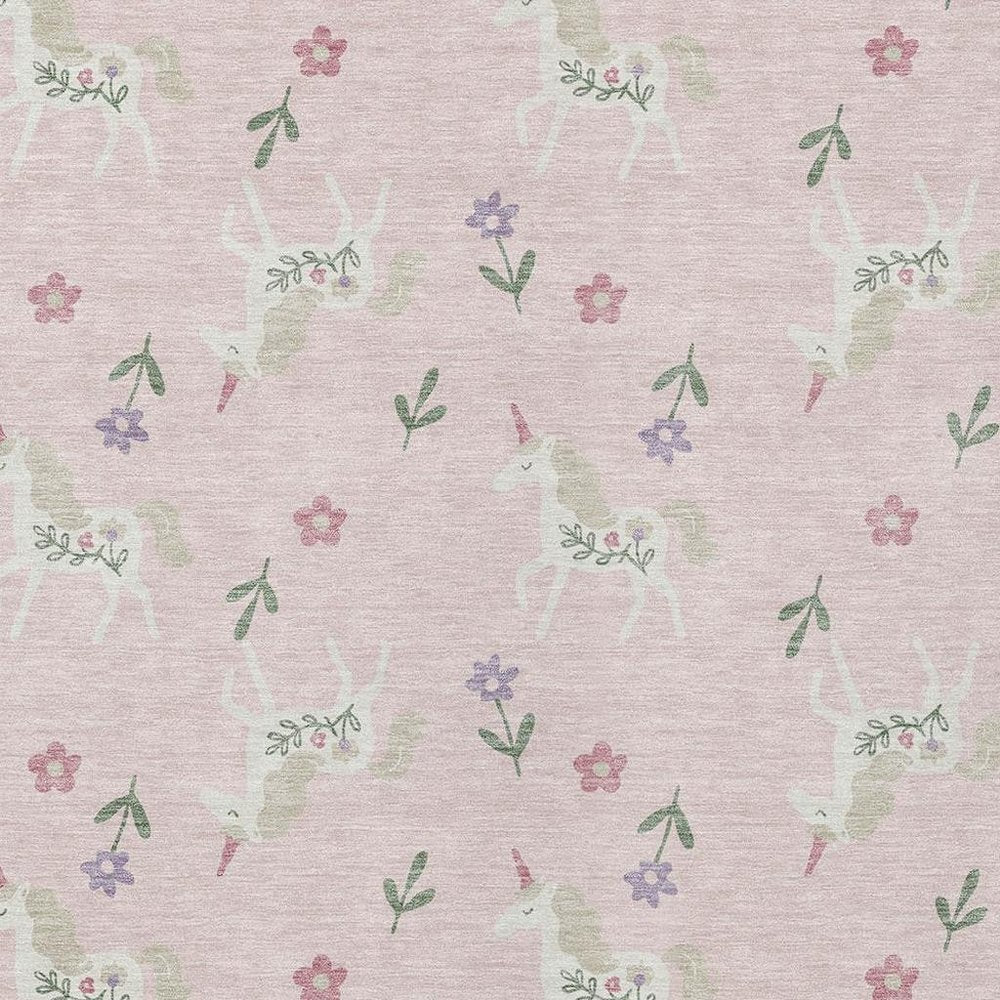 9' X 12' Pink And Ivory Floral Washable Indoor Outdoor Area Rug HomeRoots