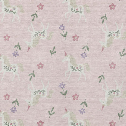 9' X 12' Pink And Ivory Floral Washable Indoor Outdoor Area Rug HomeRoots