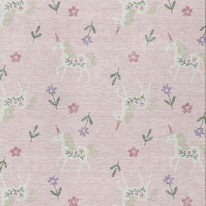 9' X 12' Pink And Ivory Floral Washable Indoor Outdoor Area Rug HomeRoots