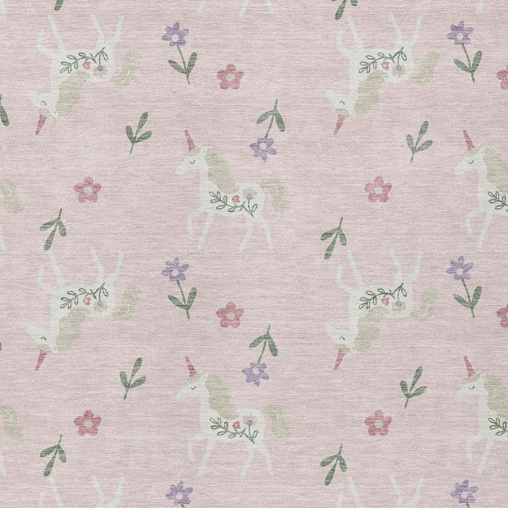 10' X 14' Pink And Ivory Floral Washable Indoor Outdoor Area Rug HomeRoots