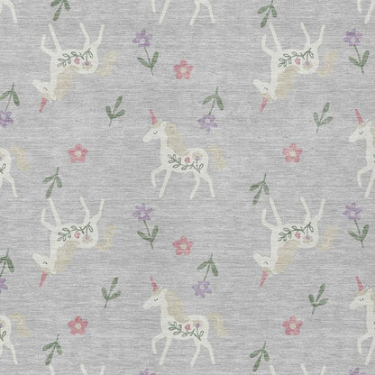 3' X 5' Silver And Ivory Floral Washable Indoor Outdoor Area Rug HomeRoots