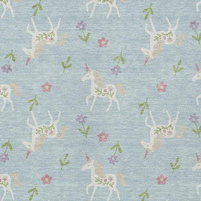 5' X 8' Sky Blue And Blue Floral Washable Indoor Outdoor Area Rug HomeRoots