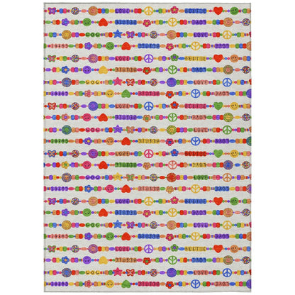 5' X 8' Ivory And Olive Green Geometric Washable Indoor Outdoor Area Rug HomeRoots